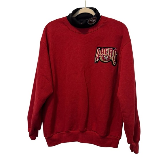 90’s San Francisco 49ers Red womens turtleneck vintage Sweatshirt size L - Picture 1 of 5